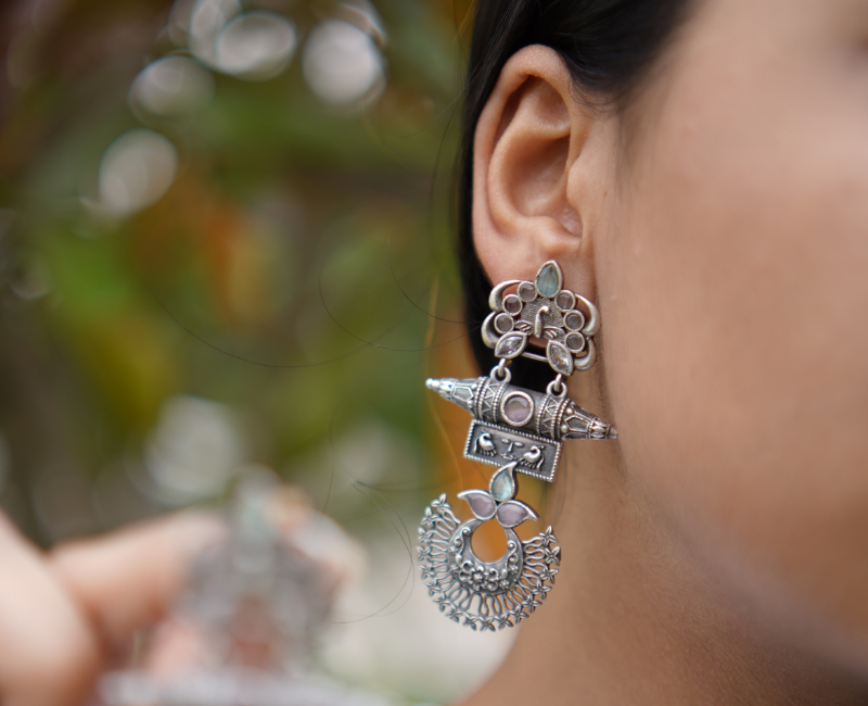 Anchor Oxidized Earrings